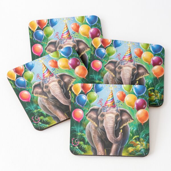 Item preview, Birthday Elephant. Birthday celebration, Cute Elephant, party animal, colorful elephant, elephant drawing designed and sold by ElephantVibes.