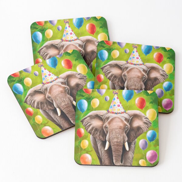 Item preview, Birthday Elephant. Birthday celebration, Cute Elephant, party animal, colorful elephant, elephant drawing designed and sold by ElephantVibes.