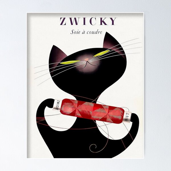 Item preview, Zwicky Soie a Coudre - Cat Sewing Thread Advertising  designed and sold by nelsongrahama.