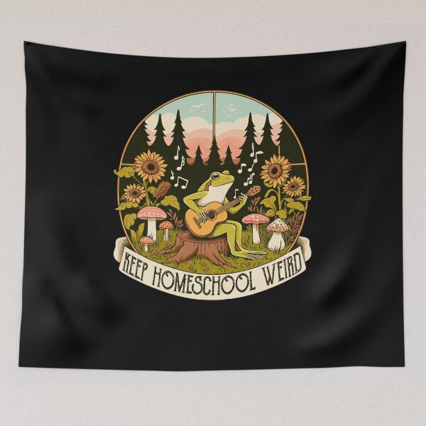 Item preview, Keep Homeschool Weird Frog Mushroom Cottagecore Teaching designed and sold by Dressed For  Duty.