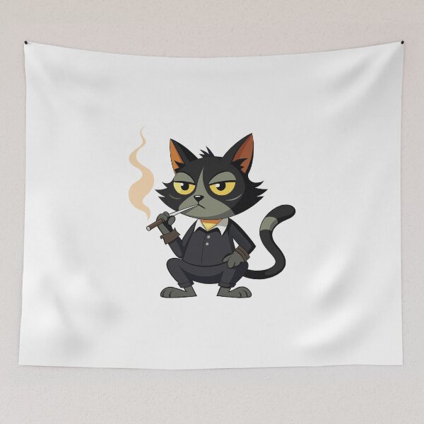 Item preview, smoking cat designed and sold by JIMTOPMOY.