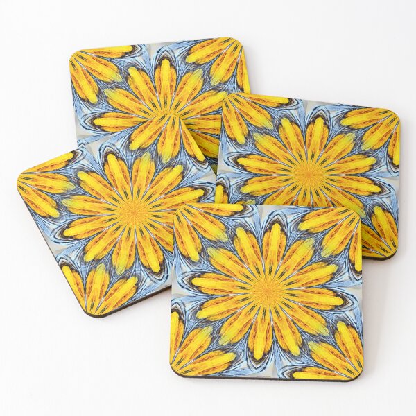 Item preview, Yellow Gray Blue Abstract Flower Design designed and sold by kristalcurt.