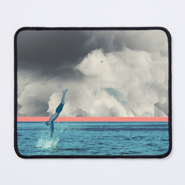 Item preview, Anticipation - Abstract Seascape With Diver Collage designed and sold by Dyrk Wyst Redbubble Shop.