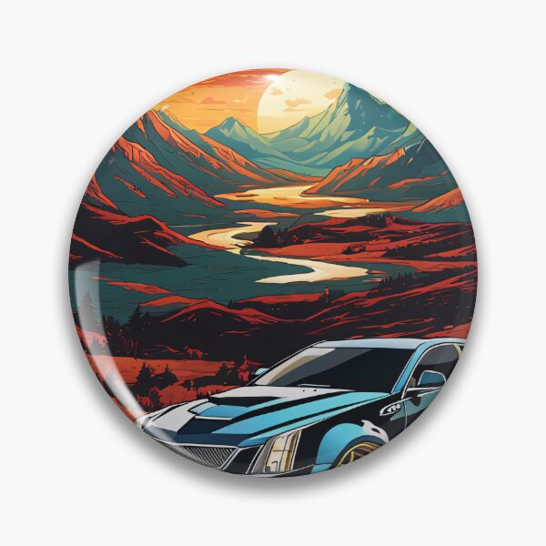Artikelvorschau, Cadillac CTS-V in den Bergen illustration entworfen und verkauft von Salimgor Hangaround Music.