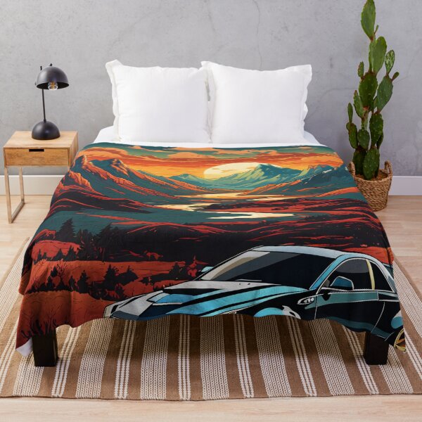 Aperçu de l'œuvre Cadillac CTS-V dans les montagnes illustration créée et vendue par Salimgor Hangaround Music.