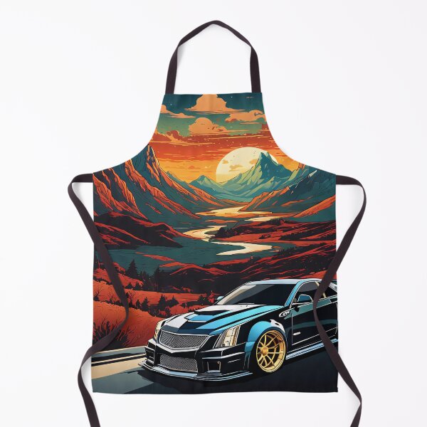 Aperçu de l'œuvre Cadillac CTS-V dans les montagnes illustration créée et vendue par Salimgor Hangaround Music.