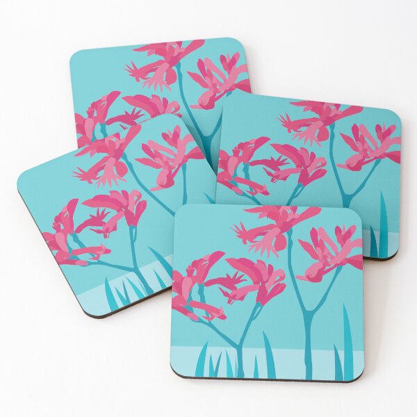 Item preview, Kangaroo Paw flowers Australian flora pink blue designed and sold by blueidesign.