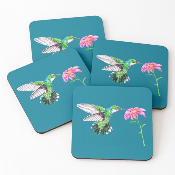 Item preview, Hummingbird and flower watercolor design designed and sold by Rafa-MB.