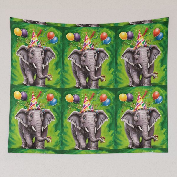 Item preview, Birthday Elephant. Birthday celebration, Cute Elephant, party animal, colorful elephant, elephant drawing designed and sold by ElephantVibes.