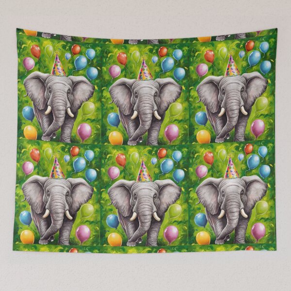 Item preview, Birthday Elephant. Birthday celebration, Cute Elephant, party animal, colorful elephant, elephant drawing designed and sold by ElephantVibes.