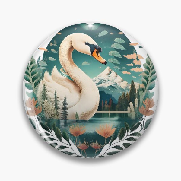 Item preview, Fluffy portrait of a white swan designed and sold by Ann Miu Deluxe.
