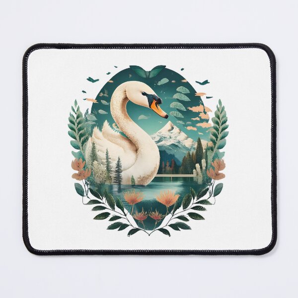 Item preview, Fluffy portrait of a white swan designed and sold by Ann Miu Deluxe.