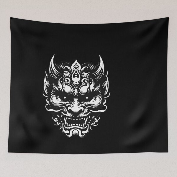 Item preview, Dark Hannya Mask Japanese Oni Oriental Art Tattoo Vintage Grunge designed and sold by MORSPECTIVE.