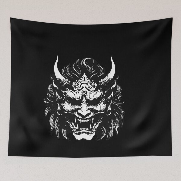 Item preview, Dark Hannya Mask Japanese Oni Oriental Art Tattoo Vintage Grunge designed and sold by MORSPECTIVE.