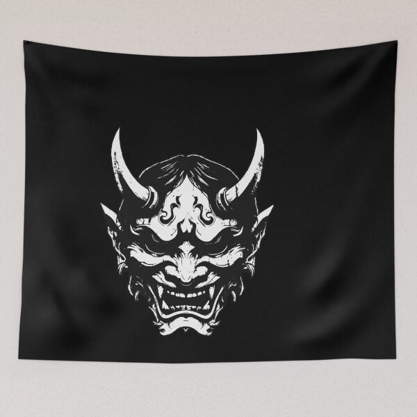 Item preview, Dark Hannya Mask Japanese Oni Oriental Art Tattoo Vintage Grunge designed and sold by MORSPECTIVE.