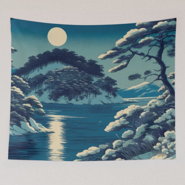 Item preview, Hunkering Down at Kohun - A Contemporary Ukiyo-e Nature Landscape designed and sold by Kijiermono.