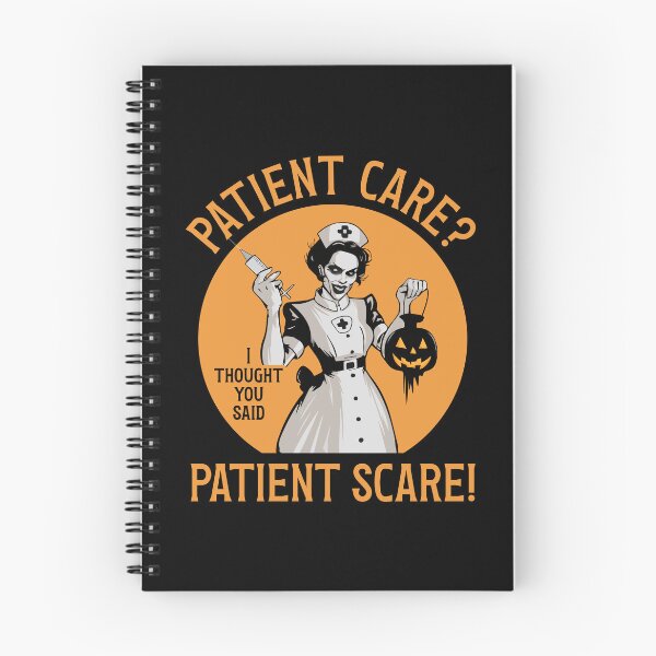 Item preview, Spooky Nurse Halloween "Patient Care? Patient Scare!" Nursing Vintage designed and sold by Designer-Girl.