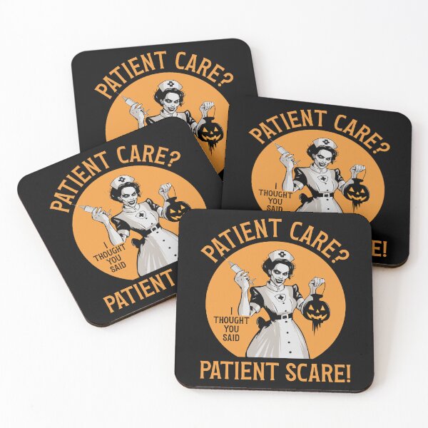 Item preview, Spooky Nurse Halloween "Patient Care? Patient Scare!" Nursing Vintage designed and sold by Designer-Girl.