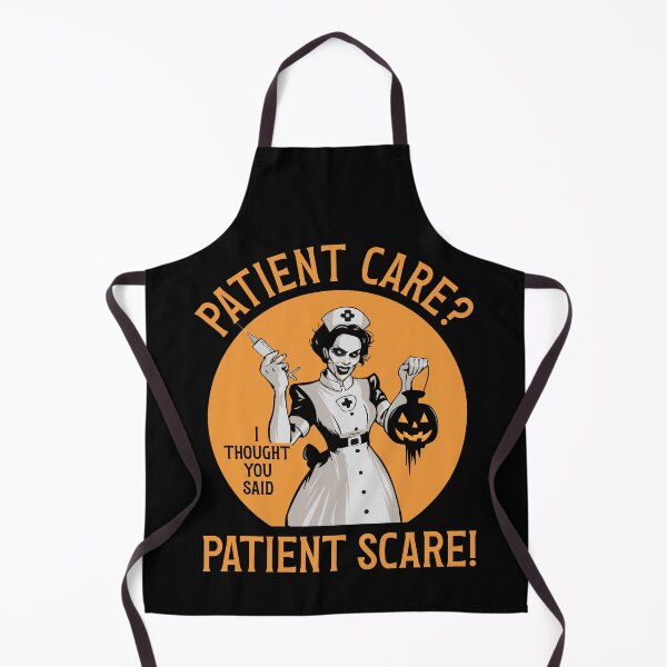 Item preview, Spooky Nurse Halloween "Patient Care? Patient Scare!" Nursing Vintage designed and sold by Designer-Girl.