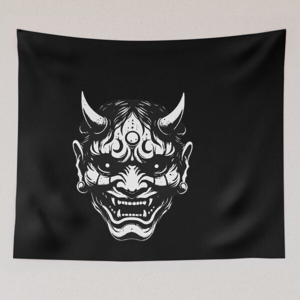 Item preview, Dark Hannya Mask Japanese Oni Oriental Art Tattoo Vintage Grunge designed and sold by MORSPECTIVE.
