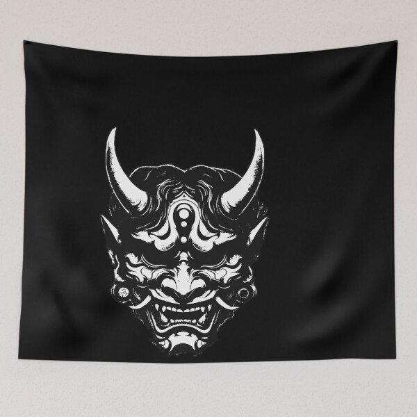 Item preview, Dark Hannya Mask Japanese Oni Oriental Art Tattoo Vintage Grunge designed and sold by MORSPECTIVE.