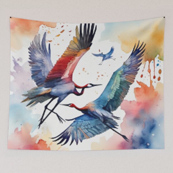 Item preview, Loving two pastel cranes designed and sold by Wa Wonder.
