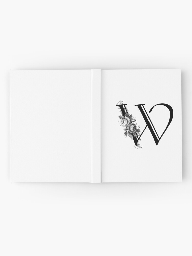  Monogram Letter W With Powder White Rose Floral Retro