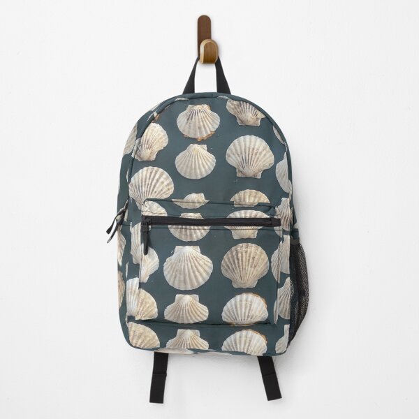 Item preview, Scallop shell seashell pattern on dark background designed and sold by cheekylorns.