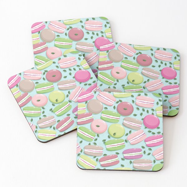 Item preview, Macaron and blueberry leaves, Light blue background designed and sold by Alex  Blud.