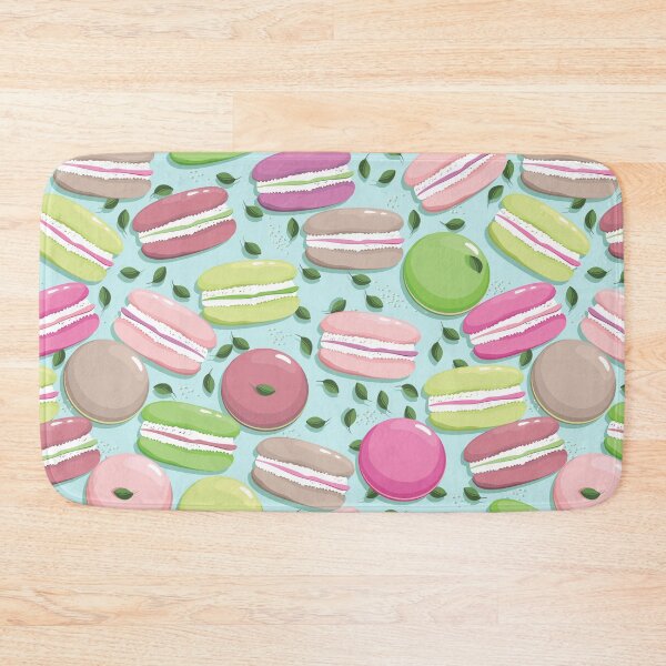 Item preview, Macaron and blueberry leaves, Light blue background designed and sold by Alex  Blud.