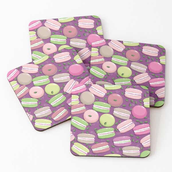 Item preview, Macaron and blueberry leaves, Burgundy background designed and sold by Alex  Blud.