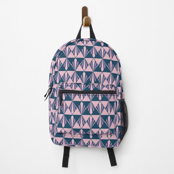 Item preview, Art Deco Harlequin Diamonds Pattern in Dark Blue, Lilac and Pink designed and sold by scome.