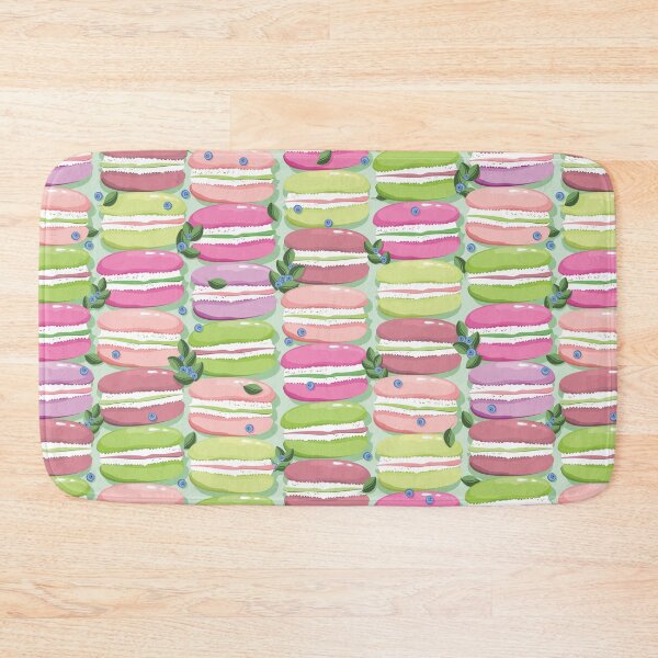 Item preview, Macaron and blueberry sprigs, Light green background designed and sold by Alex  Blud.