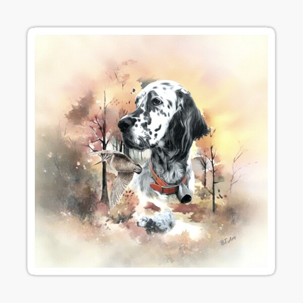 Item preview, Woodcock hunting with a setter , Art designed and sold by TammyHunterArt.