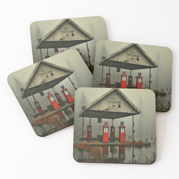 Item preview, Abandoned Gas Station in Swamp	 designed and sold by daxbichan.