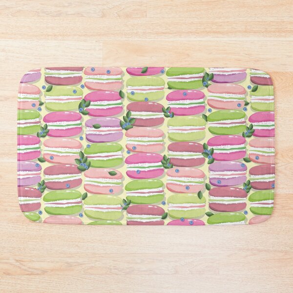Item preview, Macaron and blueberry sprigs, Light yellow background designed and sold by Alex  Blud.