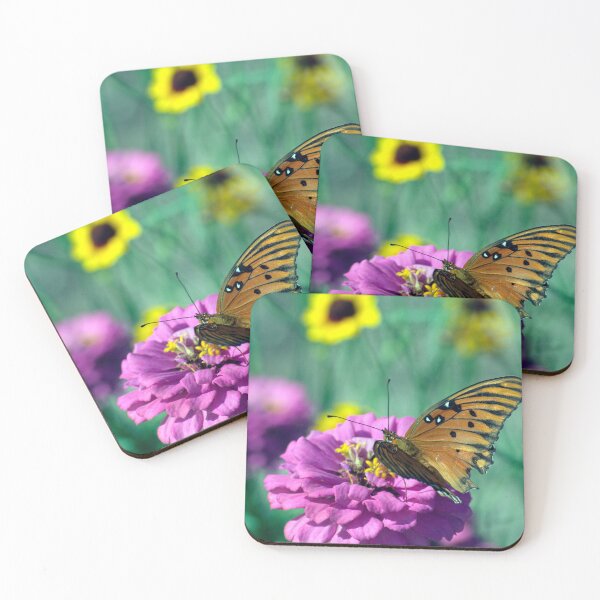 Item preview, Gulf Fritilarry Butterfly and Zinnia designed and sold by MercerImages.