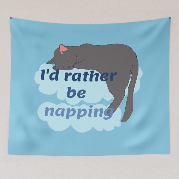 Item preview, I'd Rather Be Napping Cat on Clouds  designed and sold by JaygiesDesign.