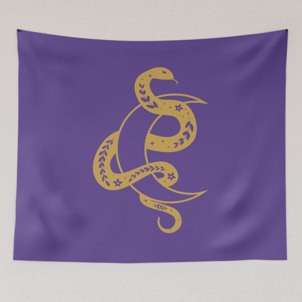 Item preview, Wriggling yellow snake and crescent moon designed and sold by AnnArtshock.