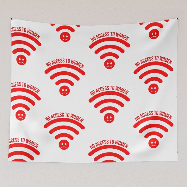 Item preview, No Access to Women: Red Wi-Fi Icon t-shirt designed and sold by GorinART.
