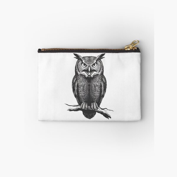 Aperçu de l'œuvre Illustration de hibou monochrome audacieuse créée et vendue par MerchMasterPL.
