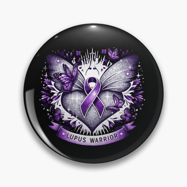 Item preview, Lupus Awareness Warrior Survivor Purple Butterflies Heart designed and sold by Dressed For  Duty.