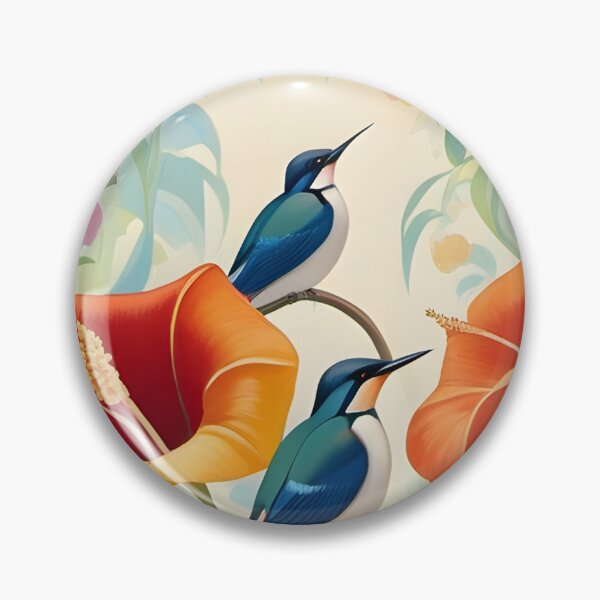 Item preview, Kingfishers in Floral Area. designed and sold by Nira Dabush.