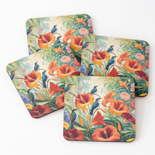 Item preview, Kingfishers in Floral Area. designed and sold by Nira Dabush.