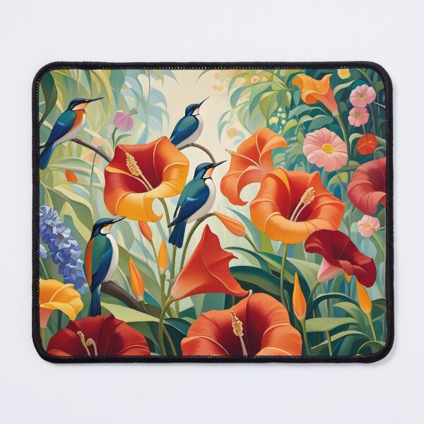 Item preview, Kingfishers in Floral Area. designed and sold by Nira Dabush.