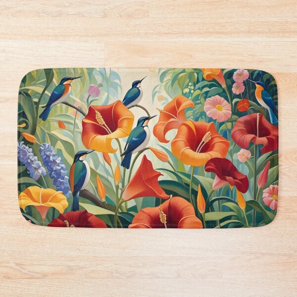 Item preview, Kingfishers in Floral Area. designed and sold by Nira Dabush.