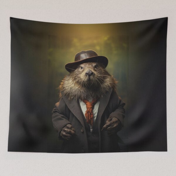 Item preview, Dapper Beaver in Vintage Attire designed and sold by Sillytoe.