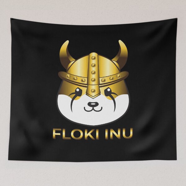 Item preview, black and gold  floki inu cryptocurrency logo designed and sold by ZieProject.