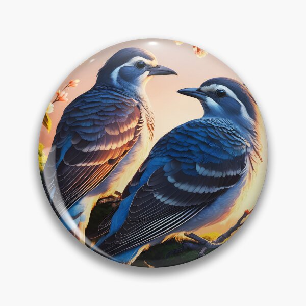 Item preview, Bird Couple -Two common Cuckoos on a blooming cherry tree designed and sold by EmeraldeaArt.