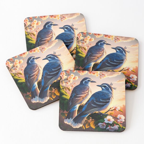 Item preview, Bird Couple -Two common Cuckoos on a blooming cherry tree designed and sold by EmeraldeaArt.